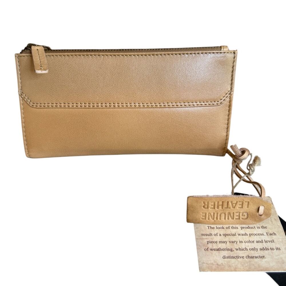 Genuine Leather Wallet Camel Brown
